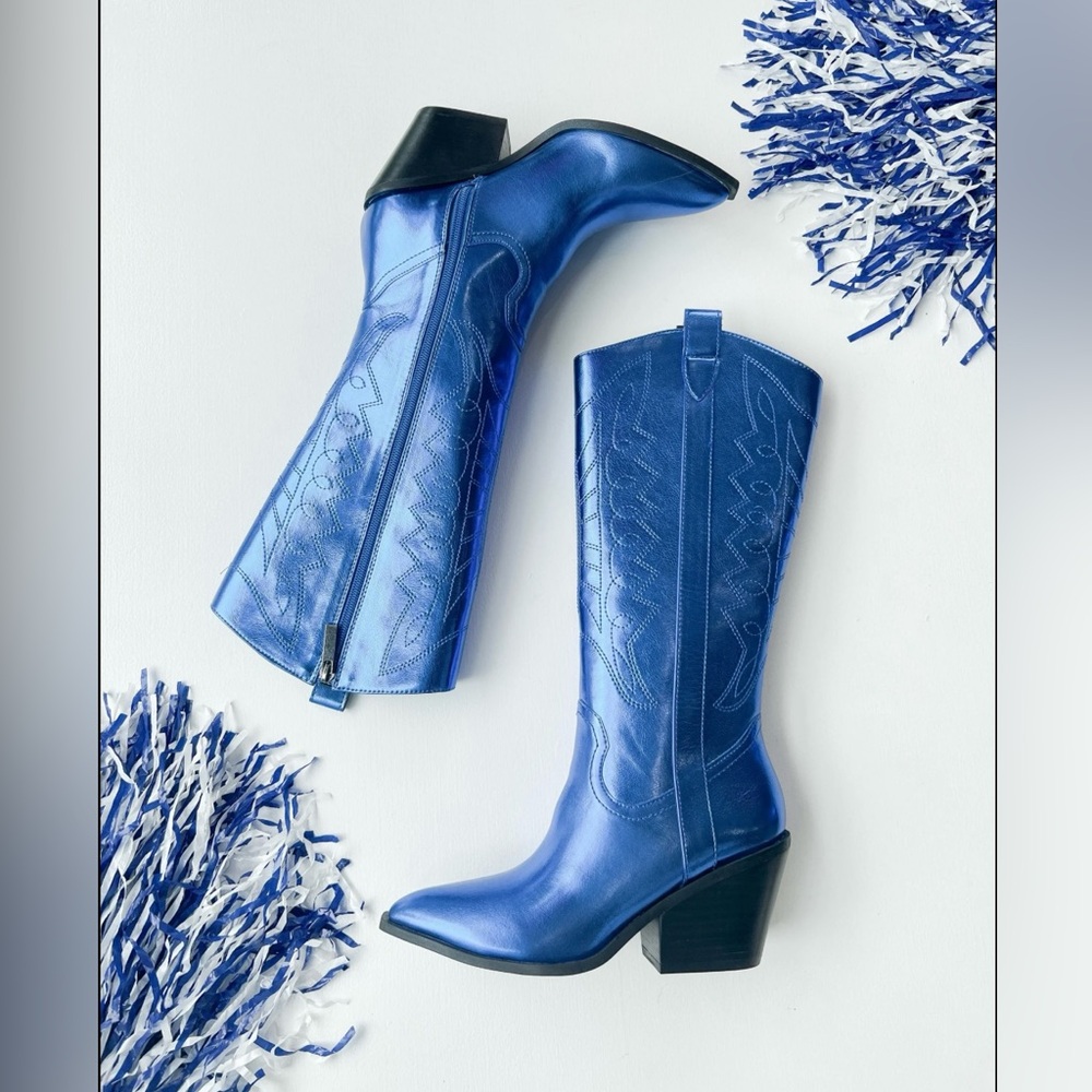 Hey Girl by Corkys ElectricBlue Metallic Western Boots